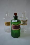 Three Chemist Bottles with Labels