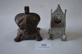 Two Coronation 1952 Metal Money Banks