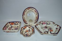 Masons Blue Mandalay Ashtray, Photo Frame and Two Dishes