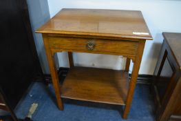 Oak Side Table with Single Drawer