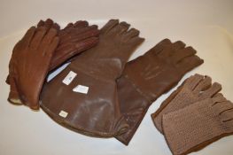 Leather Gauntlets and Three Pairs of Driving Gloves