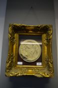 Italian Marble Plaque in a Decorative Gilt Frame