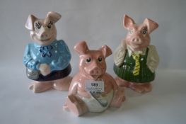Three Wade Natwest Piggy Banks