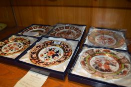 Royal Crown Derby Set of Six Imari Patterned Plates