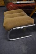 Pair of 1970's Chrome Base with Cushion Footstools