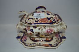 Masons Blue Mandalay Tureen and Stand Plate