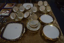 Royal Albert Blue and Gilt Glazed Tea Set