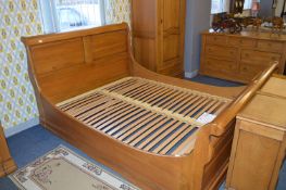 Large Solid Oak Double Bed Frame (To Match Lot 238)