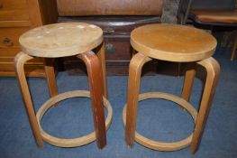 Pair of Beech Barstools