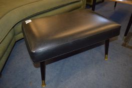 Black Vinyl Upholstered Stool on Dansette Legs