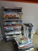 Collection of DVDs and CDs
