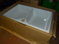 White Ceramic Double Sink