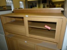 *Light Oak TV Entertainment Unit with Glazed Door