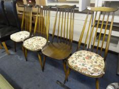 Set of Four Ercol Stickback Dining Chairs