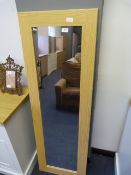 Light Oak Framed Wall Mirror
