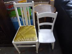 Two White Painted Chairs