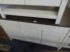 *Grey Three Door, Two Drawer Sideboard with Dark Wood Top