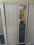 *Grey Double Wardrobe with Mirrored Door