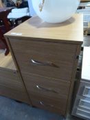Three Drawer Beech Effect Filing Cabinet