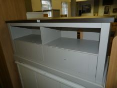 *Grey TV Entertainment Unit with Darkwood Top