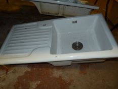 White Ceramic Sink with Left Hand Drainer