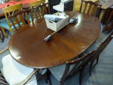 Mahogany Extending Dining Table with Four Dining Chairs and Two Carvers