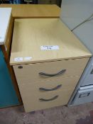 Light Ash Standalone Three Drawer Pedestal
