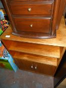 Teak Cabinet with Two Shelves and Cupboard