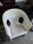 White Wicker Armchair