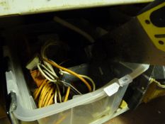 Box Containing Sander, Solder Iron, Inspection Lamp and a Saw