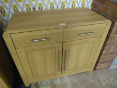 *Small Oak Sideboard with Two Doors and a Single Drawer