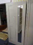 *Grey Double Wardrobe with Mirrored Door