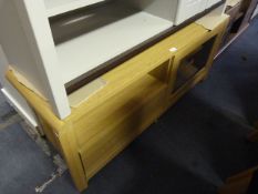 *Light Oak TV Entertainment Unit with Glazed Door and Single Drawer