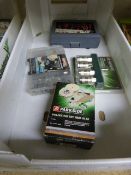 Box Containing Router Bits, Compressed Air Accessories, Washers and a Polishing Set