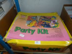 Party Kit with Hats, Gallons, Whistles, Noses, Streamers, etc.