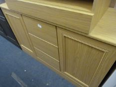 *Light Oak Sideboard with Three Drawers and Two Doors