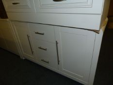 *White Sideboard with Two Doors and Three Drawers