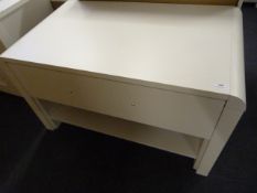 *White Coffee Table with Single Drawer and Undershelf