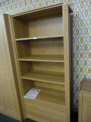 *Light Oak Bookshelf with Two Drawers