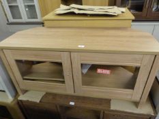 *Light Oak TV Unit with Glazed Doors