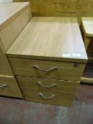 Three Drawer Standalone Pedestal