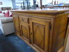 Oak Three Drawer Single Drawer Sideboard