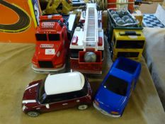 Four Tonka Toys Vehicles and a Mini