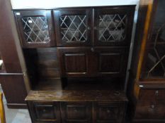Darkwood Wall Unit with Lead Glazed Doors