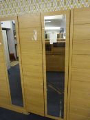 *Light Oak Double Wardrobe with Mirrored Door
