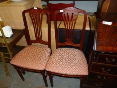 Pair of Rosewood Upholstered Dining Chairs