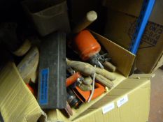 Box of Handtools; Chisels, Files, Screwdrivers, Saws, Mallets, etc.