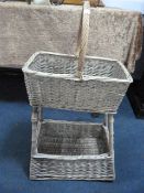 Two Tier Wicker Log Basket