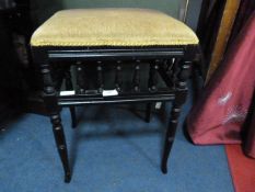 Ebonised Piano Stool