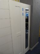 *White Double Wardrobe with Mirrored Door